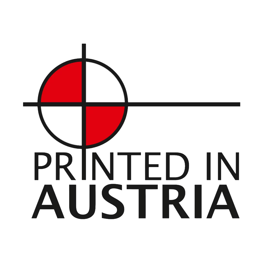 Logo „Printed in Austria“ – Regionale Druckproduktion in Österreich