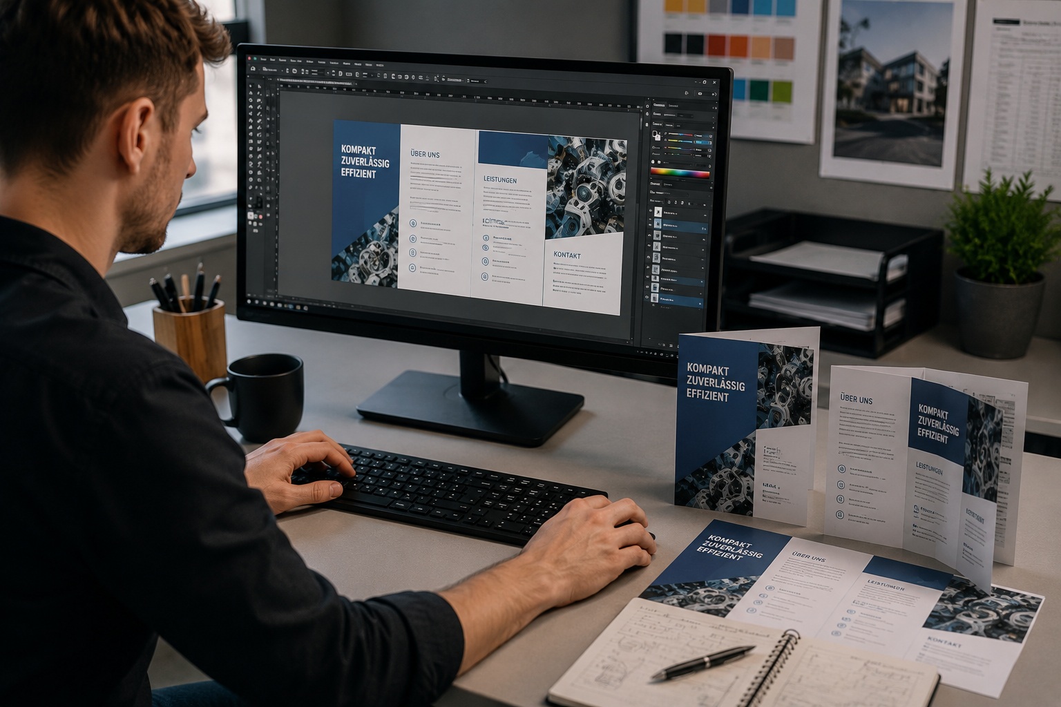 Grafische Anpassung bestehender Drucksorten und Layouts am Computer