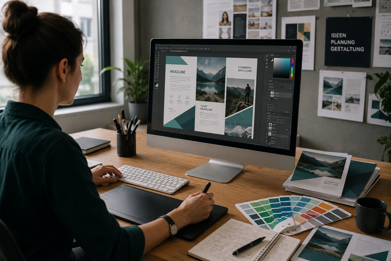 Grafische Gestaltung und Layoutentwicklung für professionelle Drucksorten