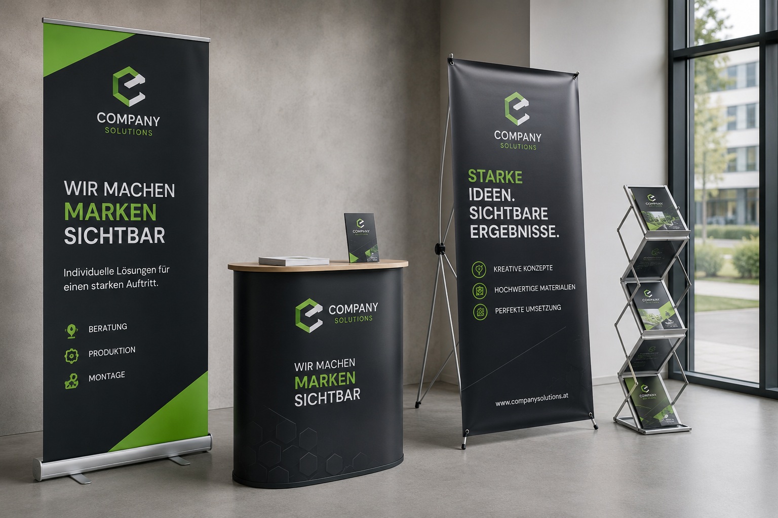 Roll-ups und Displays für Unternehmenspräsentationen und Veranstaltungen